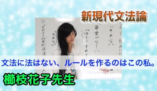 新現代文法論　櫛枝花子先生　文法に法はない、ルールを作るのはこの私　【はなおでんがん切り抜き】